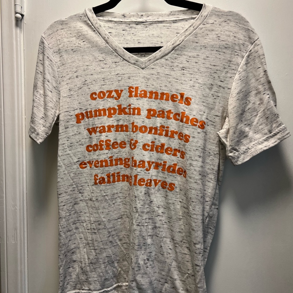 Cozy Graphic Tee with Orange Text
